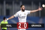 Kết quả Real Madrid 2-0 Granada: Benzema lại ghi bàn, Real bám sát Atletico