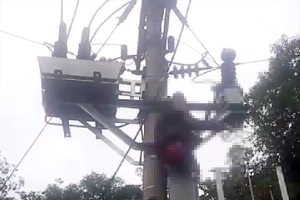 Điện Biên: Trèo lên cột điện 35KV, một người bị điện giật nguy kịch