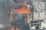 Xe tải chở bật lửa bất ngờ bốc cháy ngùn ngụt, tài xế nhảy khỏi cabin thoát thân