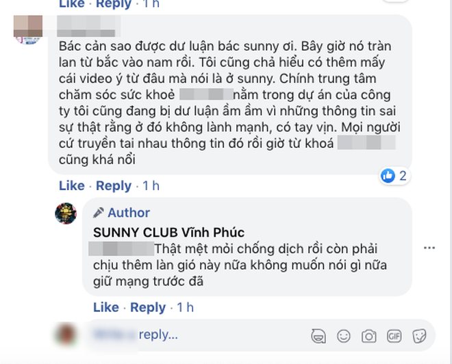 Admin Fanpage của quán bar Sunny cũng trả lời lại những bình luận của dân mạng 