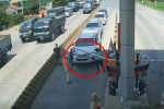 Vụ tài xế táo tợn bẻ barie, lái ngược chiều qua trạm thu phí: Hình ảnh camera tiết lộ sốc