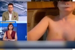 Đang phỏng vấn trực tiếp trên truyền hình, người phụ nữ khỏa thân xuất hiện 'chiếm' sóng