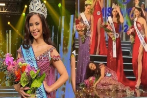 Chưa từng có ở Chung kết: Tân Miss World Philippines ngã bổ nhào 2 lần ngay trên sân khấu, vương miện và hoa... rơi lả tả