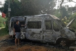 Xe ôtô 16 chỗ bốc cháy bất thường trong đêm, nghi bị phóng hỏa
