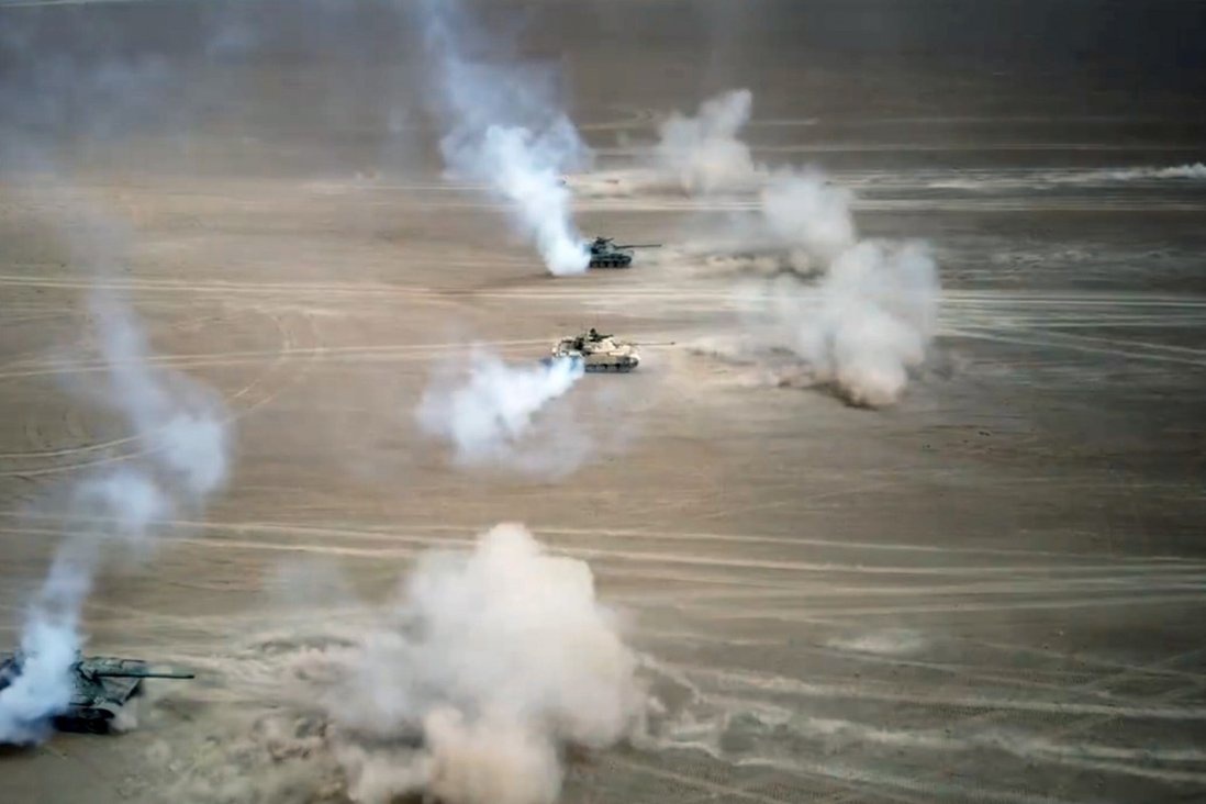 Quân đội Trung Quốc tập trận ở Karakoram. Ảnh: South China Morning Post.