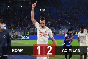 Kết quả Roma 1-2 AC Milan: 'Ông lão' Ibrahimovic nã roc-ket đánh sập Olimpico