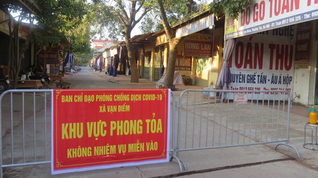  Một điểm phong tỏa tại xã Vạn Điểm, huyện Thường Tín.