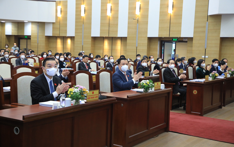 Lãnh đạo Trung ương và thành phố Hà Nội dự phiên khai mạc kỳ họp.