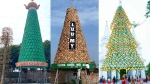 Nghệ An: Săn hàng trăm lốp xe cũ của người dân về quê tránh dịch để dựng cây thông Noel khổng lồ