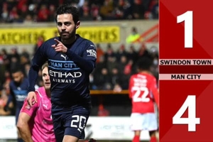 Kết quả Swindon Town 1-4 Man City: Man xanh vào vòng 4 FA Cup