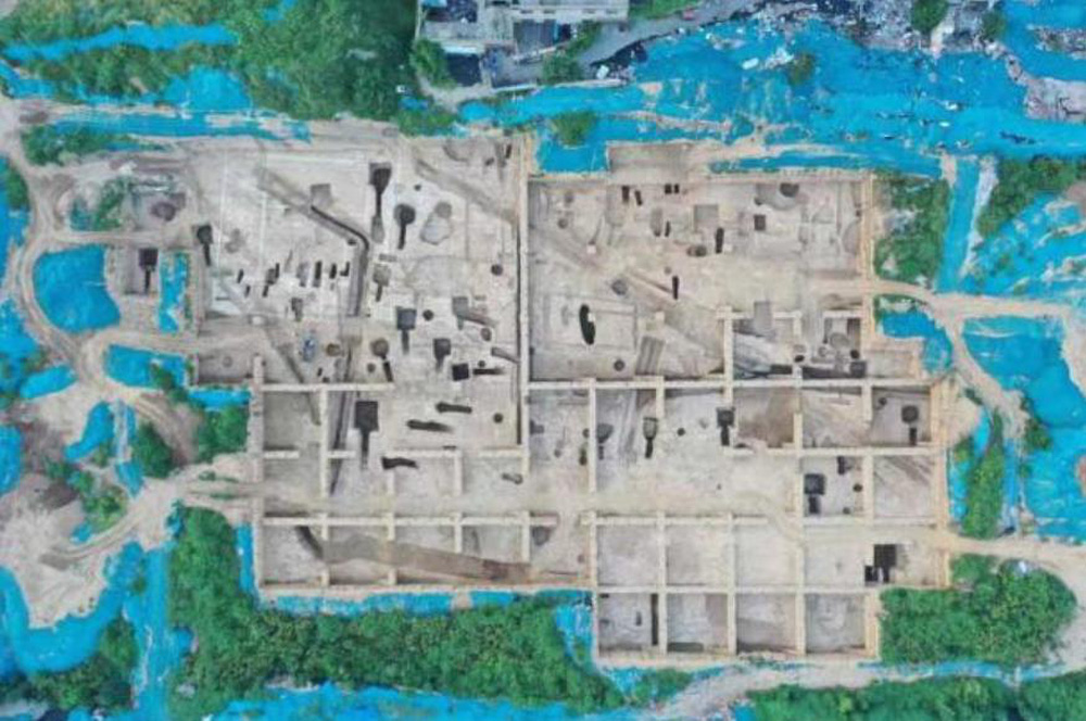 Toàn cảnh khu vực khai quật ở An Dương, tỉnh Hà Nam, Trung Quốc. Ảnh: Viện Di tích Văn hóa và Khảo cổ An Dương