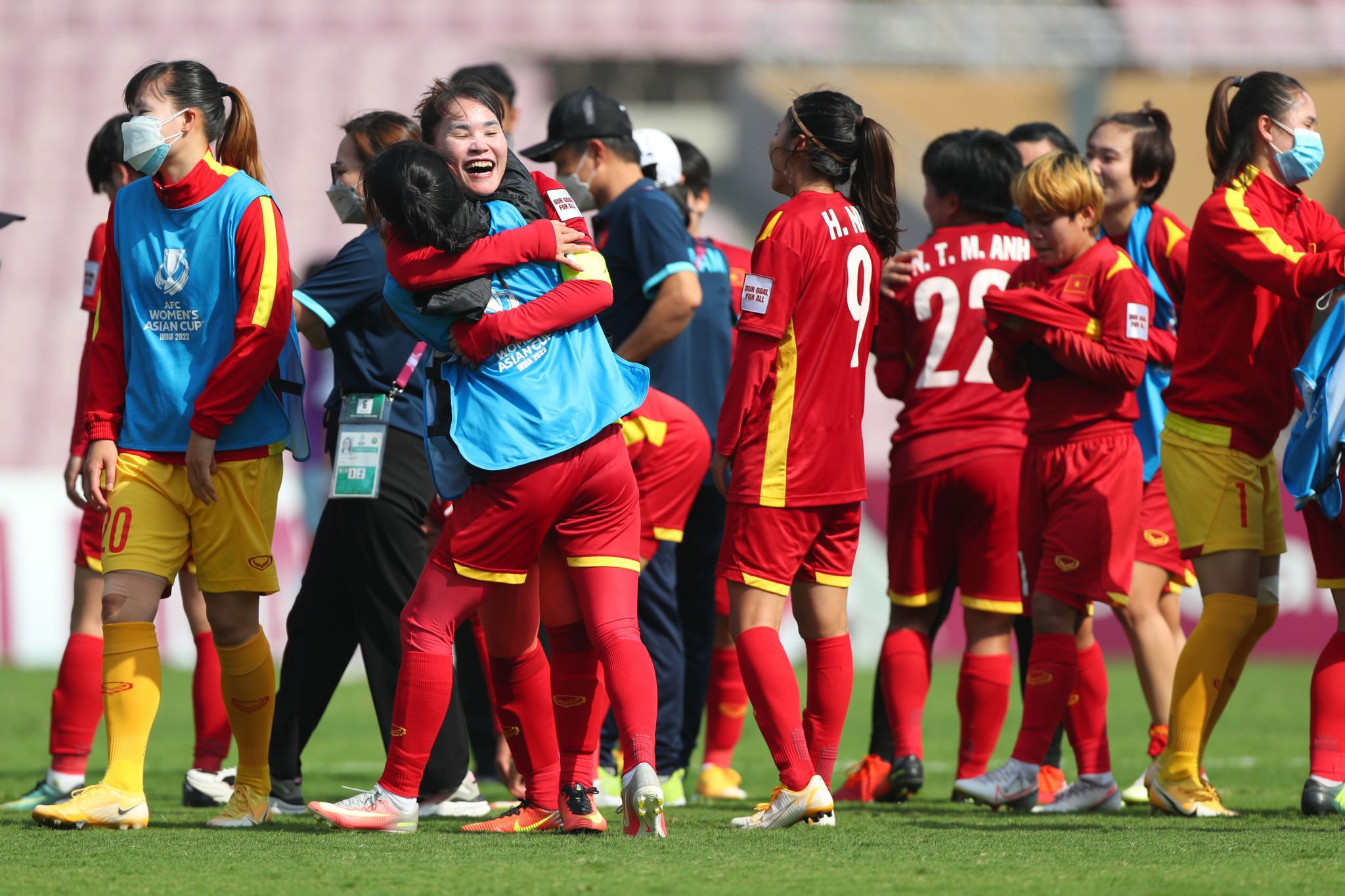 Tuyển nữ Việt Nam giành vé dự World Cup 2023. Ảnh: Getty Images.
