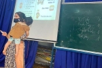 Cô giáo vừa bế con ngủ trên tay vừa dạy trực tiếp