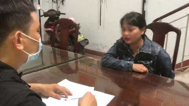 "Nữ quái" Dương Thị Minh Thanh tại cơ quan công an.