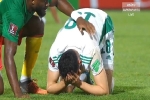 Cầu thủ Algeria khóc khi mất vé World Cup ở phút 120+4