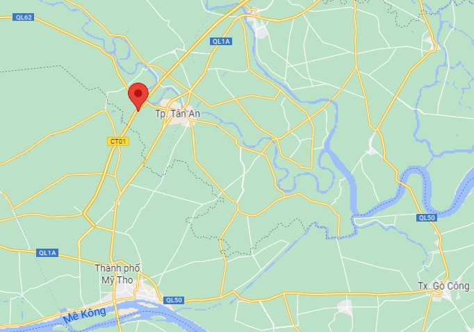 Vụ việc xảy ra tại cao tốc TP.HCM - Trung Lương đoạn qua thành phố Tân An, Long An. Ảnh: Google Maps.