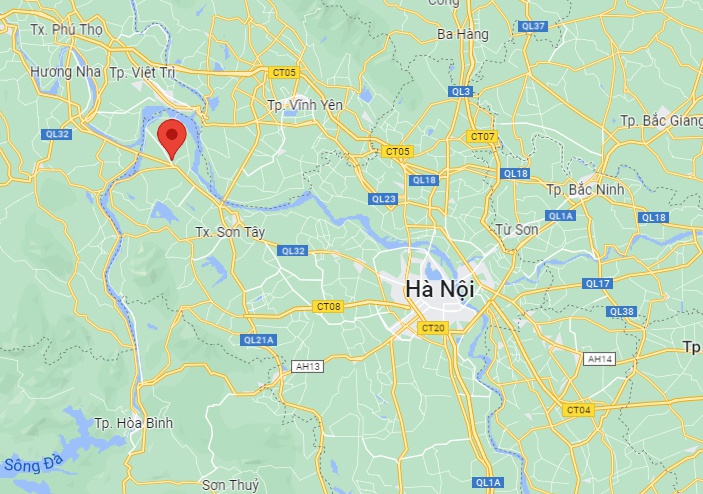 Sự việc xảy ra ở xã Đồng Thái, huyện Ba Vì, Hà Nội. Ảnh: Google Maps.