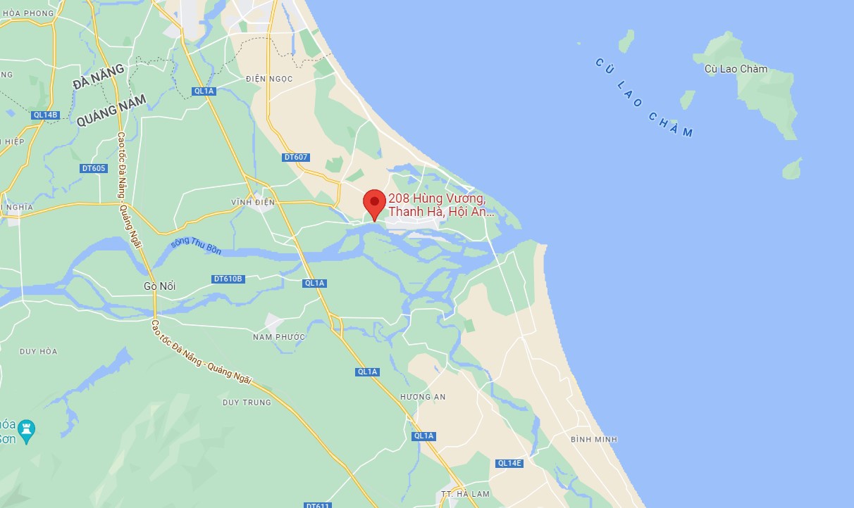 Vụ tai nạn xảy ra ở đường Hùng Vương, TP Hội An, Quảng Nam. Ảnh: Google Maps.