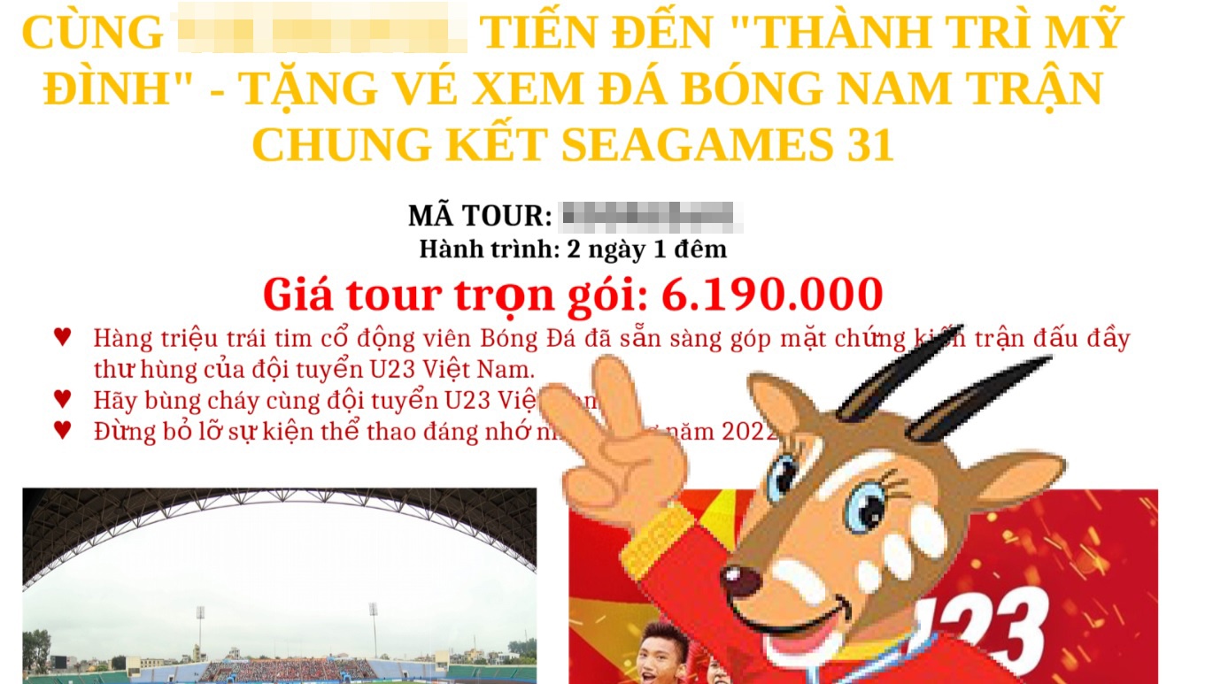 Tour xem chung kết từ Đà Nẵng tới Hà Nội được một đơn vị lữ hành quảng bá. Ảnh: T.K.