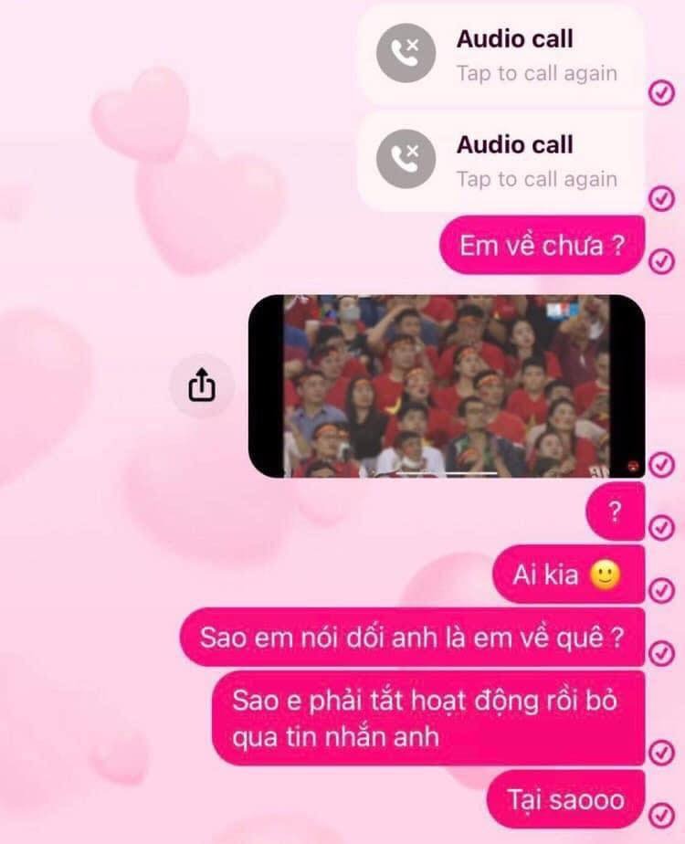 Việt Nam vô địch, nam thanh niên chưa kịp ăn mừng đã phát hiện người yêu 'về quê' trên sân Mỹ Đình cùng trai lạ - 1