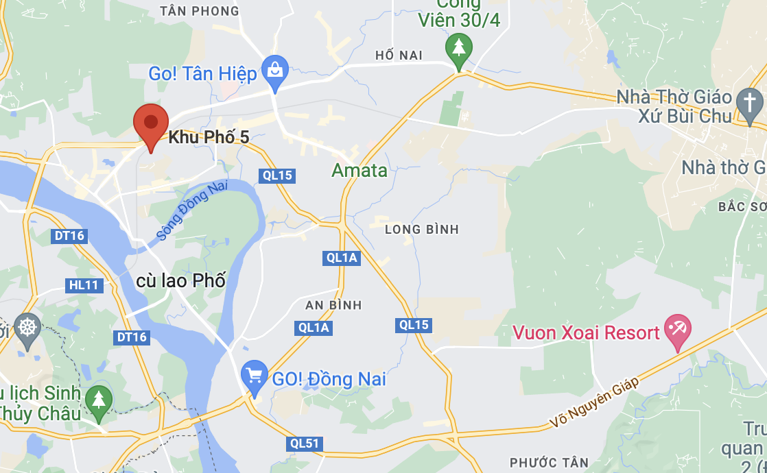 Vụ nổ xảy ra tại khu phố 5, phường Bửu Long, TP Biên Hòa. Ảnh: Google Maps.