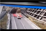 'Need for Speed' phiên bản đời thực: Ô tô lao như bay cố thoát ra khỏi hầm vì sạt lở núi