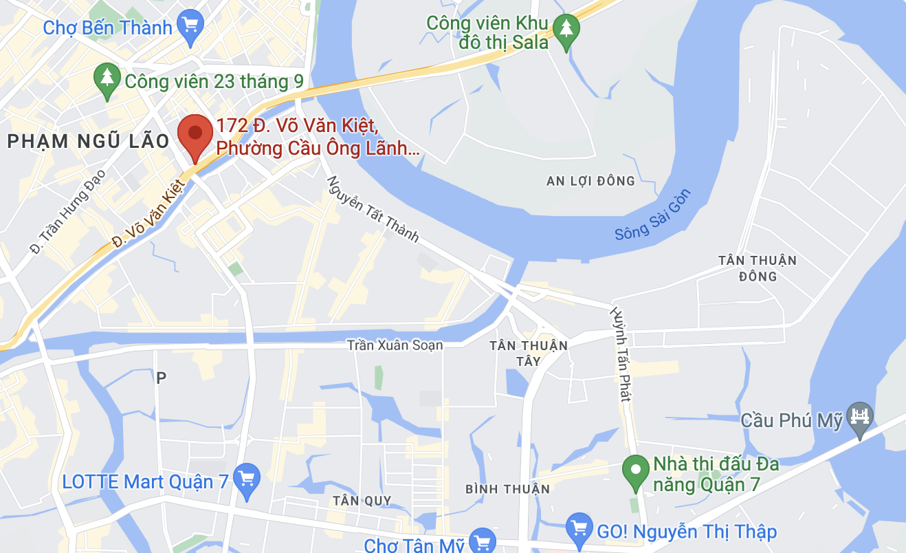Vụ cháy xảy ra trên đường Võ Văn Kiệt, quận1, TP.HCM. Ảnh: Google Maps.
