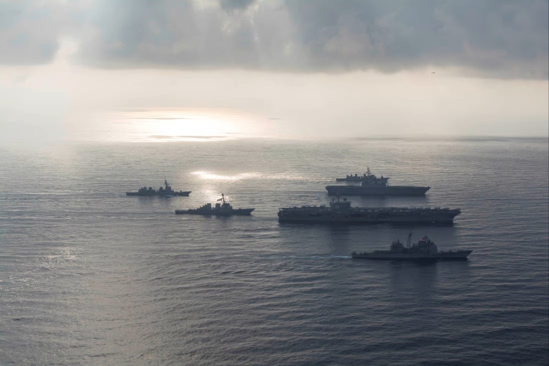 Nhóm tác chiến tàu sân bay USS Ronald Reagan được bố trí gần Đài Loan trong những tuần gần đây. Ảnh: Reuters.
