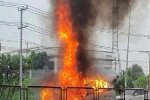 CLIP: Đang chạy qua TP Biên Hòa, ôtô 7 chỗ bất ngờ bùng lửa