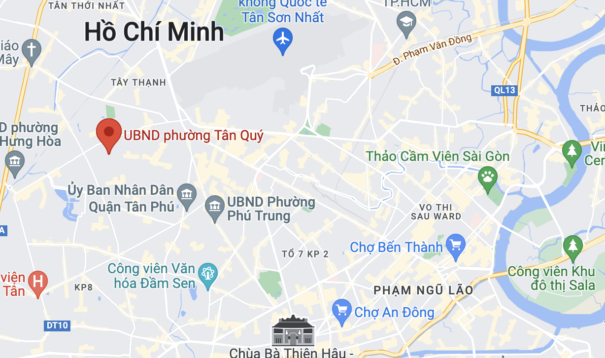 Vụ tai nạn xảy ra gần UBND phường Tân Quý, quận Tân Phú. Ảnh: Google Maps.