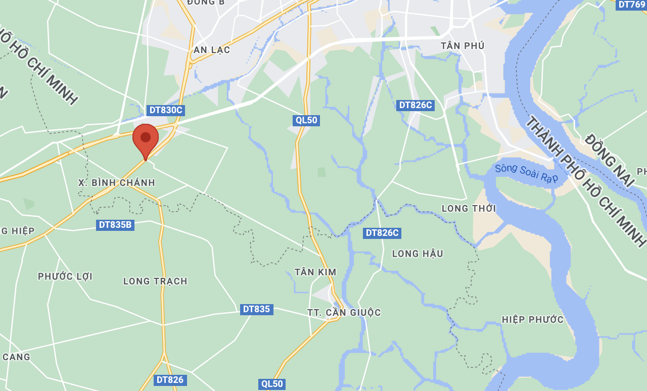Vụ tai nạn xảy ra tại điểm giao đường Bùi Thanh Khiết - quốc lộ 1, huyện Bình Chánh. Ảnh: Google Maps.