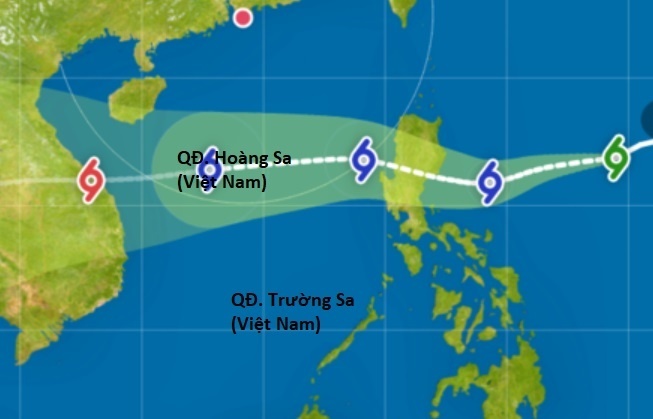 Dự báo đường đi của bão Noru sắp vào Biển Đông, theo mô hình của cơ quan khí tượng Hong Kong. Ảnh: HKO.