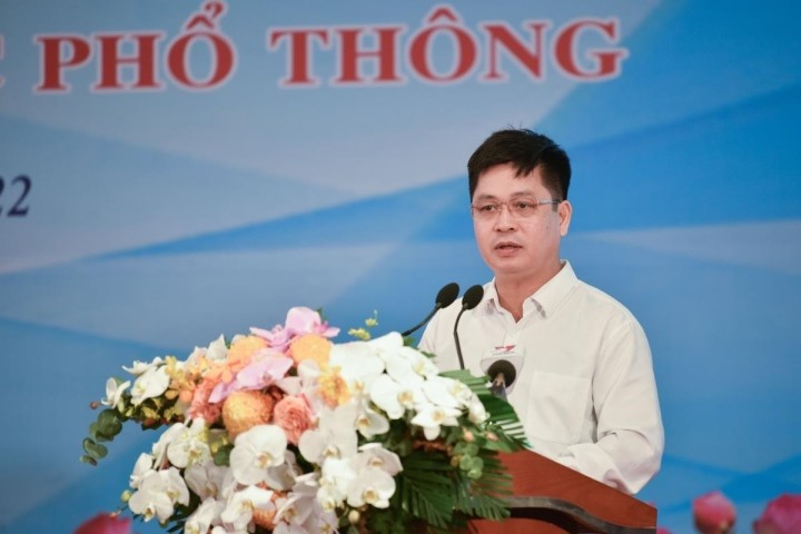 Ông Nguyễn Xuân Thành, Vụ trưởng Vụ Giáo dục Trung học (Bộ GDĐT) phát biểu tại hội thảo.
