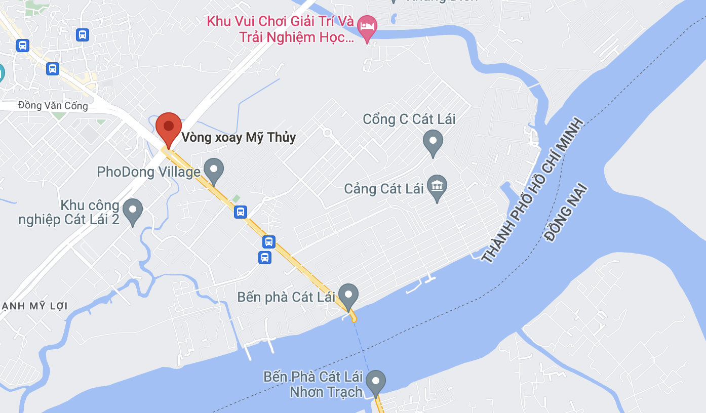 Vụ tai nạn xảy ra tại khu vực vòng xoay Mỹ Thủy, TP Thủ Đức. Ảnh: Google Maps.