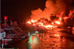 5 cano, 3 tàu cá bị cháy trong đêm ở Hội An