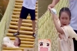 Dân tình phẫn nộ với hình ảnh cha đùa dai làm con gái rơi khỏi cầu treo: 'Mình còn trẻ trâu thì đừng có đẻ con!'