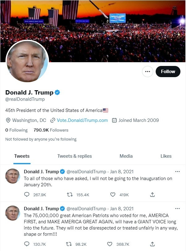 Lý do ông Trump thờ ơ với lệnh 'ân xá' của Twitter