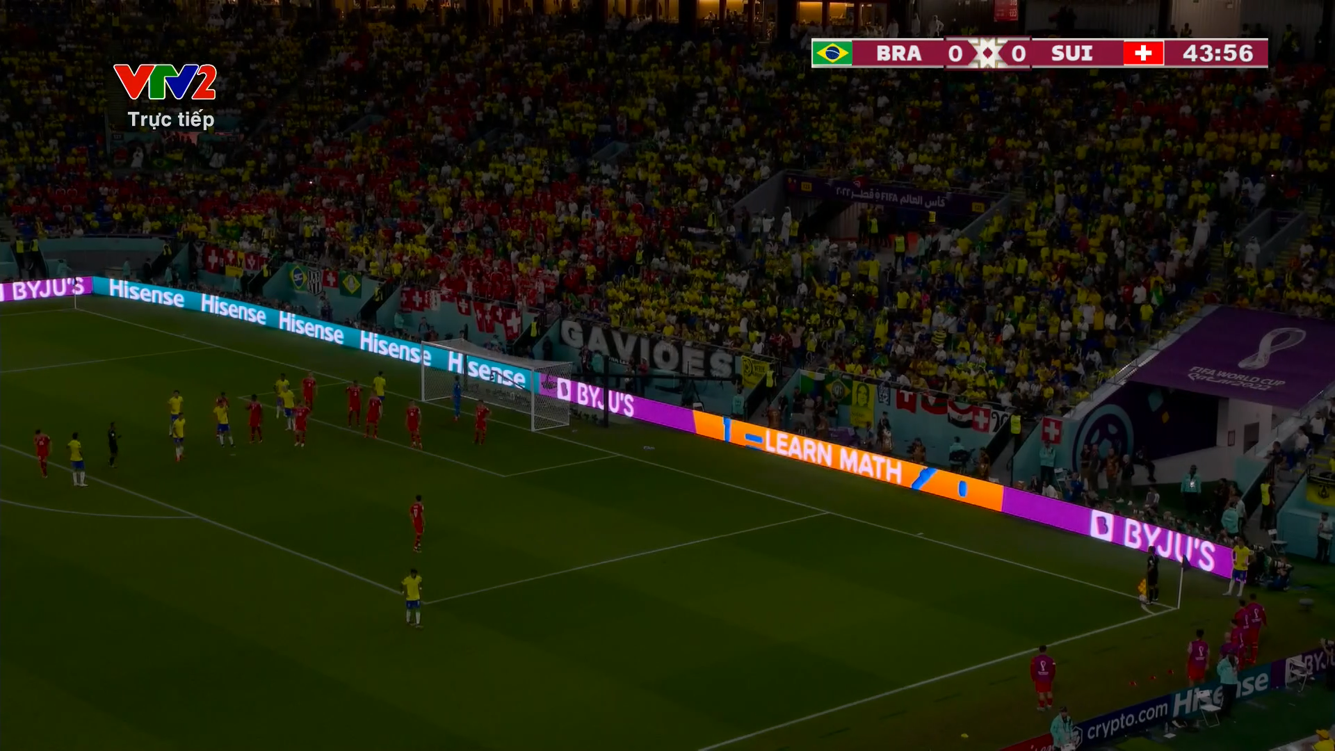 Sự cố mất điện trong trận Brazil vs Thụy Sĩ kéo dài khoảng 10 giây.