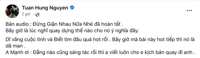 Vừa được Duy Mạnh viết tặng bài hát, Tuấn Hưng mạnh dạn 'đòi' đàn anh làm thêm điều này khiến netizen xôn xao - 3