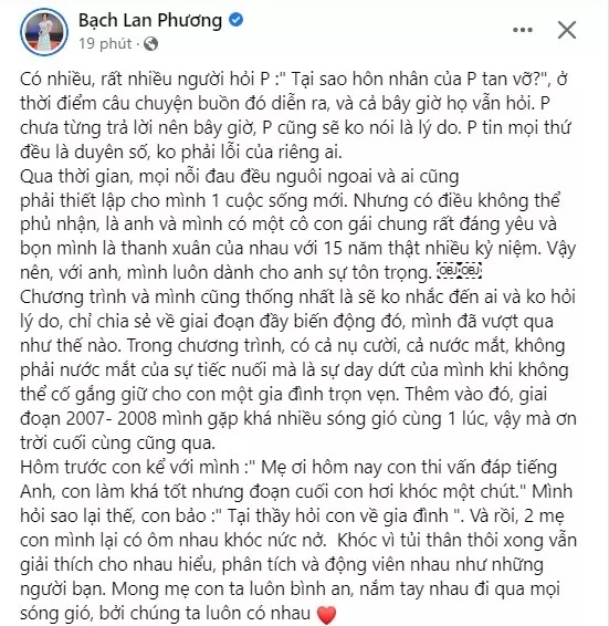 Bạn gái Huỳnh Anh hiếm hoi nhắc về chồng cũ: 'Bọn mình là thanh xuân của nhau với 15 năm thật nhiều kỷ niệm' - 1