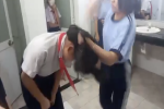 Xôn xao clip nữ sinh ở TP.HCM bị đánh trong nhà vệ sinh của trường