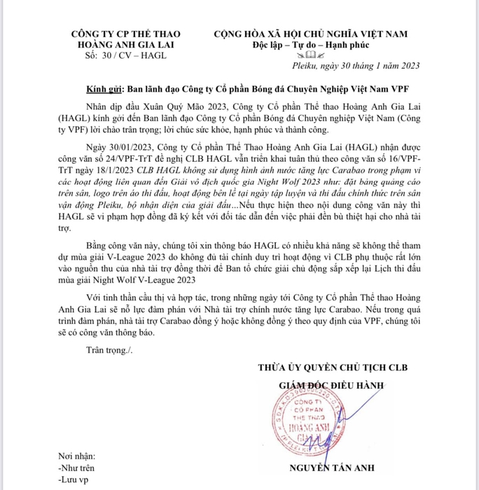 Mâu thuẫn với VPF, CLB Hoàng Anh Gia Lai tiếp tục dọa bỏ V-League - Ảnh 3.