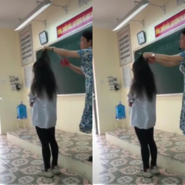 Vĩnh Phúc: Một học sinh bị cô giáo cầm kéo cắt tóc trên bục giảng - Ảnh 2.