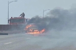 Nghệ An: Ô tô đang chạy bất ngờ bốc cháy dữ dội