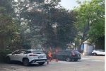 Nghệ An: Xe ô tô đỗ ở sân công ty bất ngờ bốc cháy