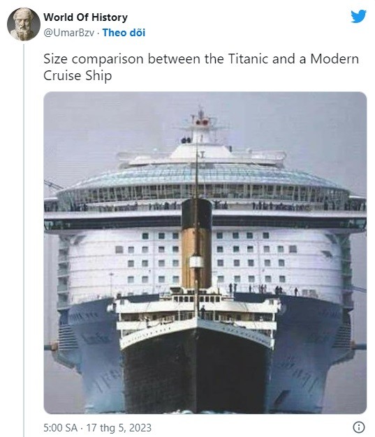 Đời sống - Hình ảnh tiết lộ kích thước thật của Titanic so với tàu du lịch hiện đại (Hình 2).