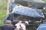 Bình Thuận: Giải cứu tài xế mắc kẹt trong cabin vì xe tải mất lái