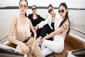 TP HCM: Hoa hậu 5 nước tham quan, trải nghiệm làm muối ở đảo Thiềng Liềng