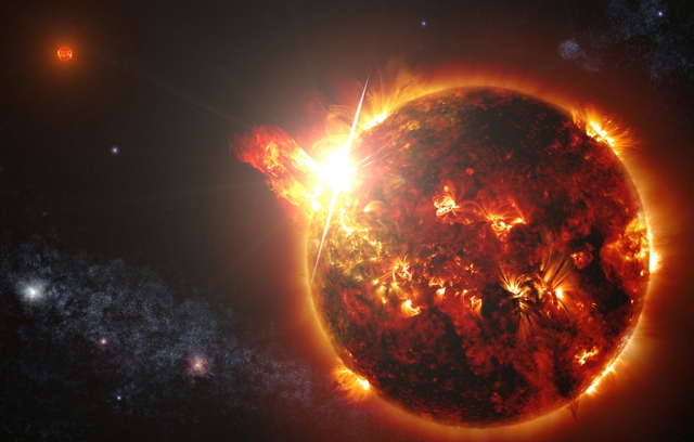 Một quả cầu lửa bùng lên từ Mặt Trời - Ảnh đồ họa: BBC