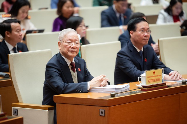 Cận cảnh Tổng Bí thư Nguyễn Phú Trọng dự kỳ họp bất thường của Quốc hội- Ảnh 1.